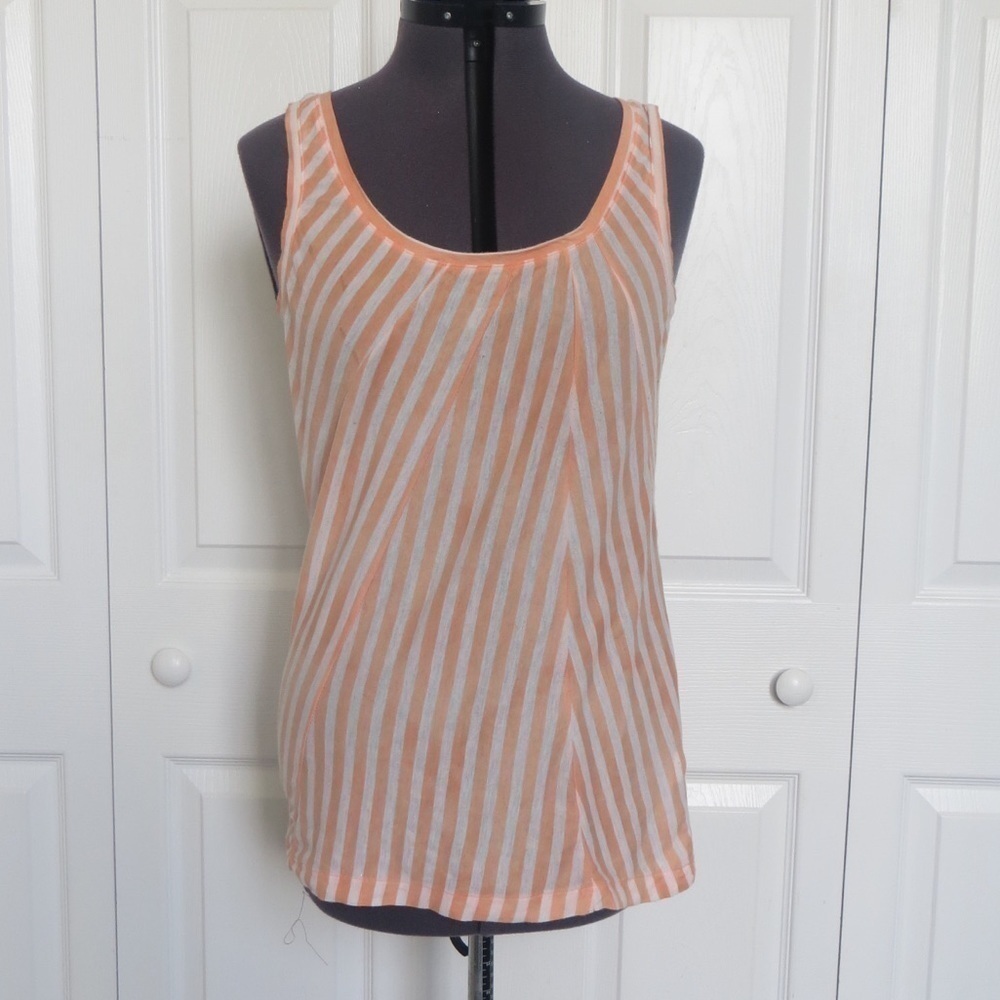 J.Crew Light Orange and White Striped Tank, Size XS 🔴CLEARANCE🔴